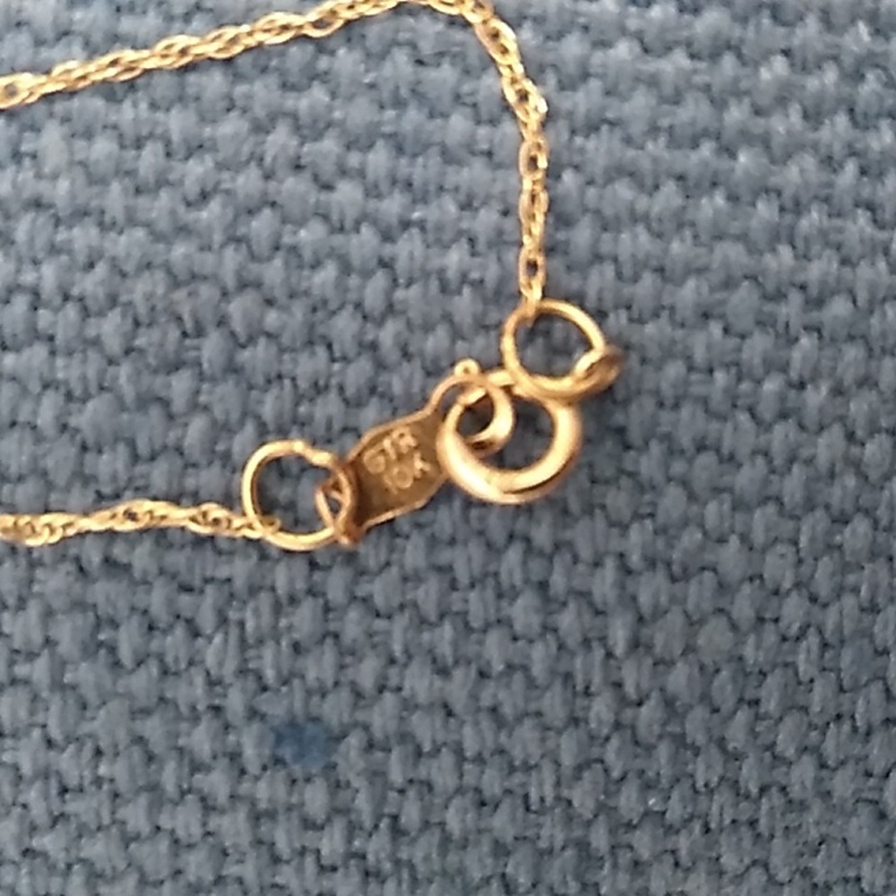 10kt Yellow Gold Diamond Ruby Heart Pendant W Original 10kt Gold Chain 20" - Picture 4 of 11